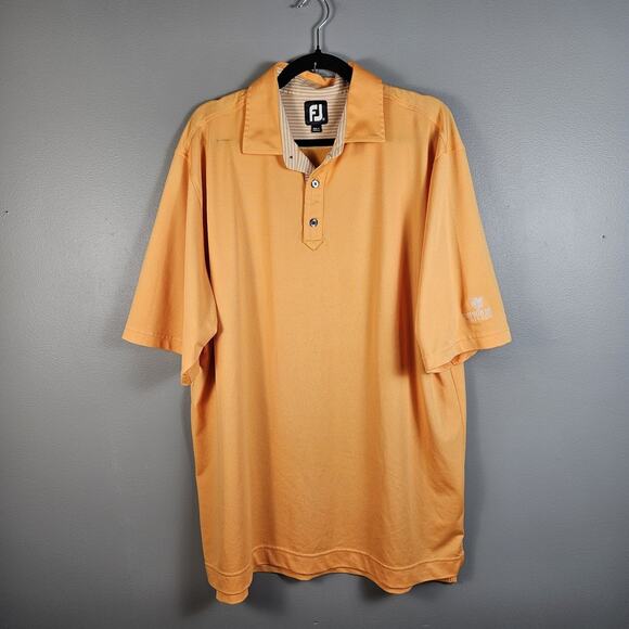 FootJoy FJ Golf Polo Shirt XL Orange Jersey Performance Short Sleeve Golfing - Picture 1 of 6